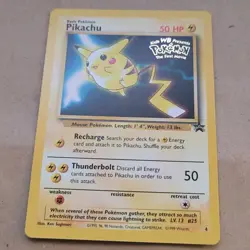 VINTAGE POKEMON BLACK STAR PROMO CARD - #4 PIKACHU (WB MOVIE) RARE WOTC NM - Image 1