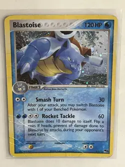 Pokemon TCG POP Series 3 Promo Blastoise 1/17 Holo Rare Card Damaged - Image 1