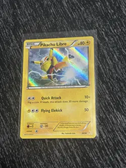 Pikachu Libre 30/30 XY Trainer Kit Common Basic 80 HP Holo Pokemon TCG Card - Image 1