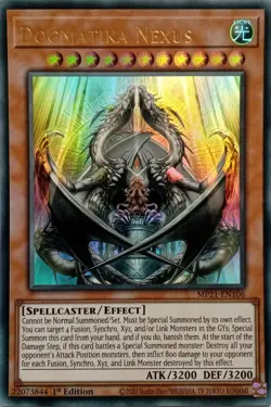 MP21-EN106 DOGMATIKA NEXUS ULTRA RARE 1ST EDITION YuGiOh CARD - Image 1