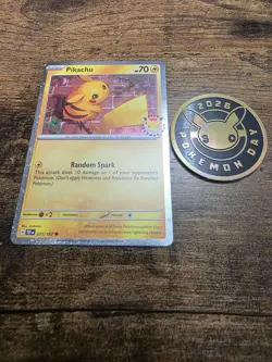 Pikachu (Pokemon Day 2026) 051/162 Cosmos Holo Cards & Pokemon Day Coin - Image 2
