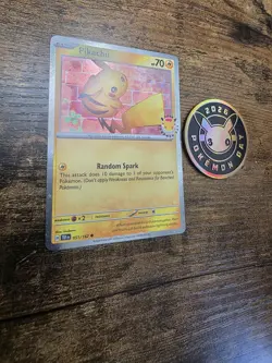 Pikachu (Pokemon Day 2026) 051/162 Cosmos Holo Cards & Pokemon Day Coin - Image 3