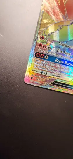 Pokemon Entei GX TCG Shining Legends Holo Card 74/73 Rainbow Secret Rare - Image 2