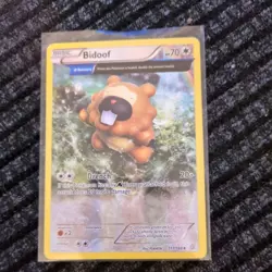 Pokemon Card Bidoof 117/160 XY Primal Clash Reverse Holo Light Played - Image 1