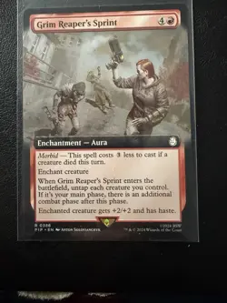 2024 MTG Magic The Gathering PIP Fallout Extended Art #386 Grim Reaper's Sprint - Image 1