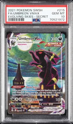 2021 POKEMON SWORD & SHIELD EVOLVING SKIES SECRET FULL ART/UMBREON VMAX PSA 10 - Image 1