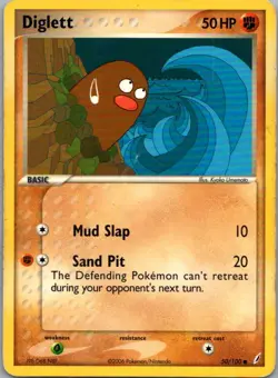 Diglett 50/100 Common Crystal Guardians Pokemon Heavily Played - Image 1