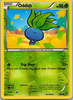 Oddish 1/98 Common Ancient Origins Pokemon Reverse Holo Moderately Played - Image 1