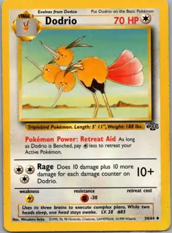 Dodrio 34/64 Uncommon Jungle Pokemon Unlimited Moderately Played - Image 1