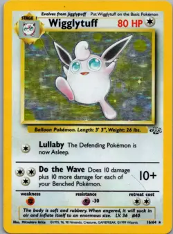 Wigglytuff 16/64 Holo Rare Jungle Pokemon Unlimited Holo Heavily Played - Image 1