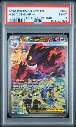 2026 POKEMON ASC EN-ASCENDED HEROES #284 MEGA GENGAR EX PSA 9 MINT - Image 1