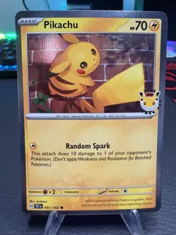 2026 Pokemon Pikachu Stamped Pokemon Day 30th Anniversary Promo Card 051/162 - Image 1