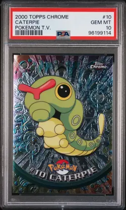 2000 TOPPS CHROME POKEMON T.V. 10 CATERPIE | PSA 10 - Image 1