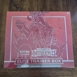 Sealed Pokemon TCG Sword and Shield Battle Styles Elite Trainer Box ETB Red 820650808357 - Image 1