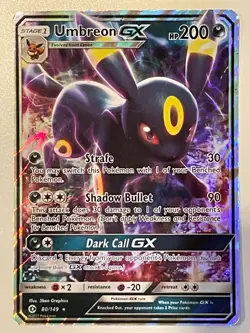 Umbreon GX 80/149 Holo Ultra Rare Pokemon Sun & Moon (with sleeve) - Image 1