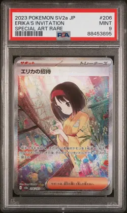 Pokemon Erika's Invitation 206/165 SV2a Special Art Rare Holo PSA 9 - Image 1