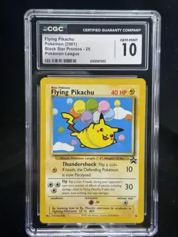 Flying Pikachu #25 Black Star Promo Pokemon League 2001 CGC 10 🎈☁ - Image 1