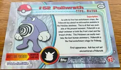 1999 Topps Pokemon TV Animatio POLIWRATH #62 Texture Holo Silver Foil Black Logo - Image 3