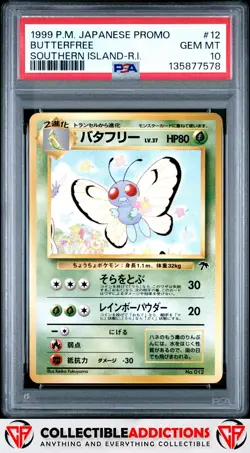 1999 Pokemon Japanese Promo #12 Butterfree Southern Island-R.I. PSA 10 - Image 1