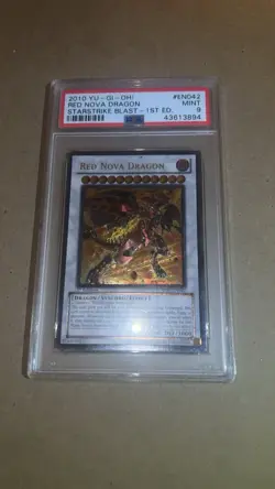Yu-Gi-Oh Red Nova Dragon Ultimate Rare STBL-EN042 PSA 9 - Image 1