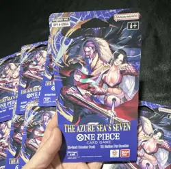 One Piece OP14 The Azure Sea's Seven Sleeved Booster Pack Lot Of 10 - In Hand - Image 2