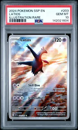 2024 POKEMON SSP EN-SURGING SPARKS ILLUSTRATION RARE #203 LATIOS PSA 10 - Image 1