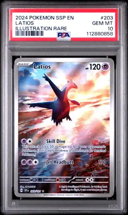 2024 POKEMON SSP EN-SURGING SPARKS ILLUSTRATION RARE #203 LATIOS PSA 10 - Image 1