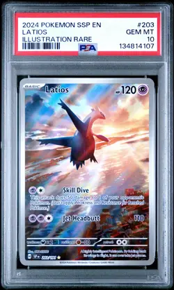 2024 POKEMON SSP EN-SURGING SPARKS ILLUSTRATION RARE #203 LATIOS PSA 10 - Image 1