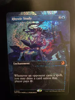 Rhystic Study (Anime Borderless) (Confetti Foil) Wilds of Eldraine: WOT - Image 3