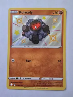 Rolycoly SV067/SV122 Rare Shiny Shining Fates Shiny Vault Pokemon NM - Image 1
