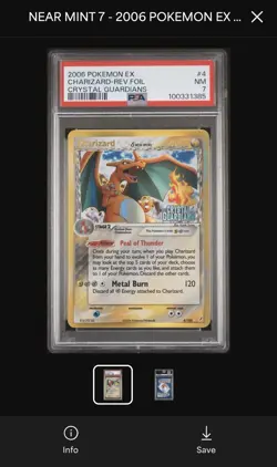 2006 Pokemon Ex Crystal Guardians Charizard Reverse Foil #4 PSA 7 - Image 5