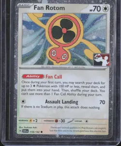 Pokemon TCG Fan Rotom Common Prize Pack Cosmos Holo 1 Swirl 118/142 See Photo - Image 1
