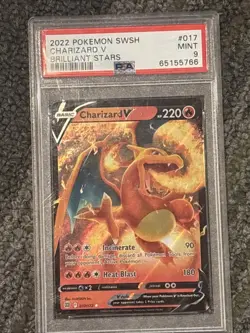 2022 Pokemon Sword and Shield #017 Charizard V Brilliant Stars PSA 9 MINT - Image 1