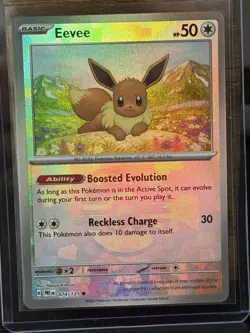 Pokemon Eevee 074/131 Sv: Prismatic Evolutions Master Ball Pattern Holo HP50 - Image 1