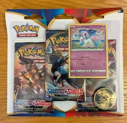 Sword & Shield Base Triple 3 Blister Booster Packs - Galarian Ponyta - Pokemon - Image 1