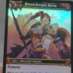 World Of Warcraft Hunt For Illidan Blood Knight Kyria 147/252 Foil TCG Card - Image 2