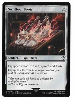 MTG Swiftfoot Boots Final Fantasy Commander (FIC) Uncommon Magic #0361 Unplayed - Image 1