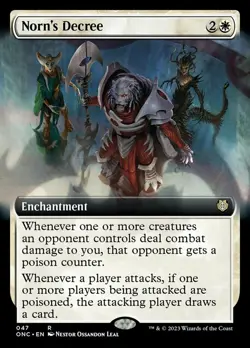 MTG Norn's Decree - Extended Art, Light Play, English Commander: Phyrexia: All W - Image 1