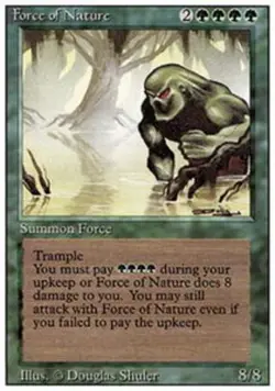 Heavy Play, English MTG Regular Force of Nature 3rd Edition Magic the Gathering - Image 1