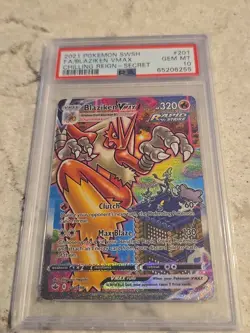 Pokemon 2021 Blaziken VMAX 201/198 Alt Art Chilling Reign GEM MINT PSA 10 - Image 1