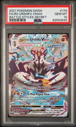 2021 Pokemon Sword & Shield Battle Styles Urshifu Vmax Secret PSA 10 - Image 1