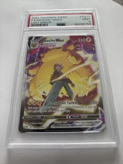 PSA 9 2022 POKEMON SWORD & SHIELD LOST ORIGIN #TG17 FA/PIKACHU VMAX LOST ORIGIN - Image 1