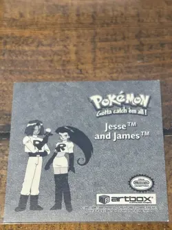 JESSE & JAMES PR06 POKEMON ARTBOX STICKER PRIZM SERIES 1 1999 NM TEAM ROCKET - Image 2