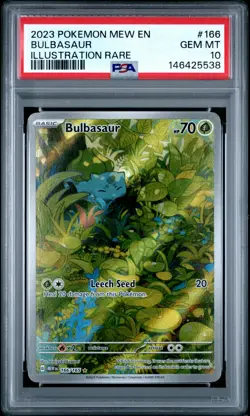 2023 POKEMON MEW EN-151 #166 BULBASAUR ILLUSTRATION RARE PSA 10 - Image 2