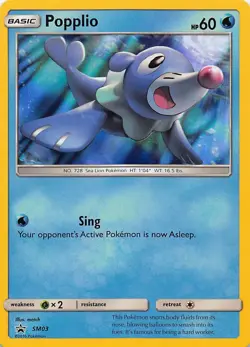 Popplio - SM03 Holo Promo Sun & Moon Promo Pokemon Holo Near Mint - Image 1