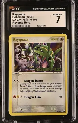 Pokemon Rayquaza EX Emerald Reverse Holo Rare #9 CGC 7 - Image 1
