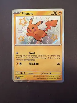Pikachu - Shiny Rare Holo SV: Paldean Fates 131/091 LP Pokemon TCG - Image 1
