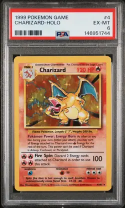 1999 POKEMON GAME #4 CHARIZARD-HOLO PSA 6 - Image 1