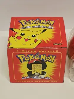 FACTORY SEALED! Pokemon 23K Gold Plated Pikachu 1999 Burger King Limited - Image 2