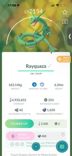 Pokemon Go Legendary Rayquaza ( Normal ) (Reduced) - Image 1
